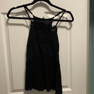 black crocheted tank